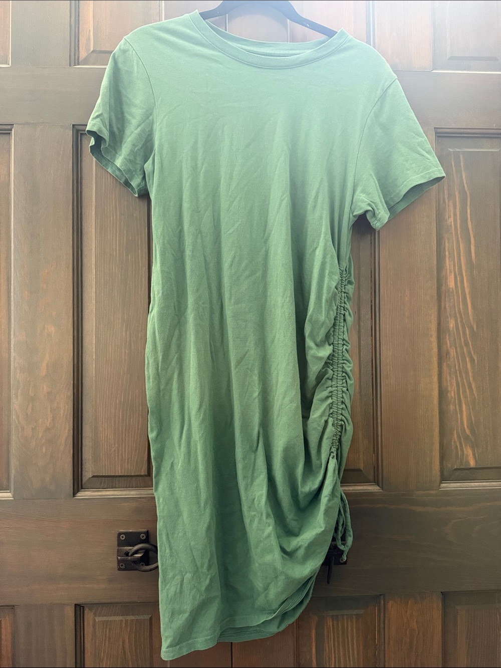 Women’s universal thread Green Ruched Side T-Shirt Dress small